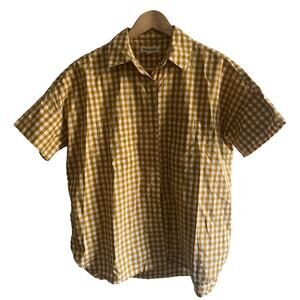 Tradlands golden gingham box top yellow size xs
